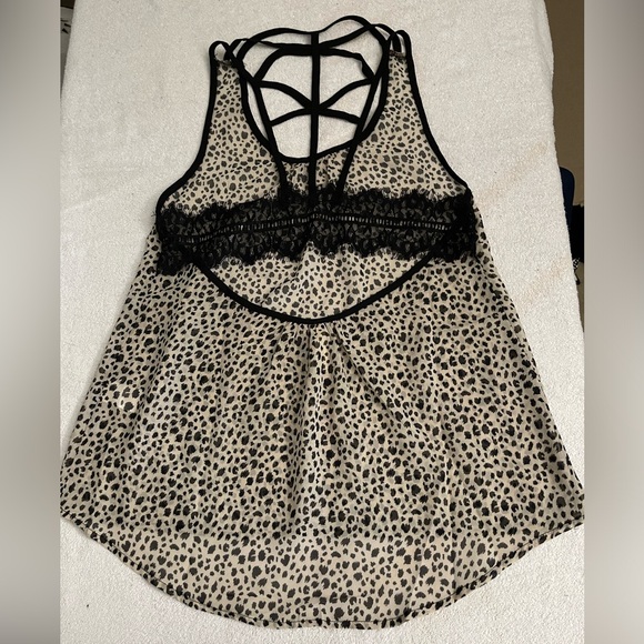 NWOT Mind Code Women’s Sheer Cheetah Print Dressy Tank Top, size Small - Picture 2 of 4